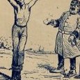 Jeune homme attaché à un poteau en croix, à (...)