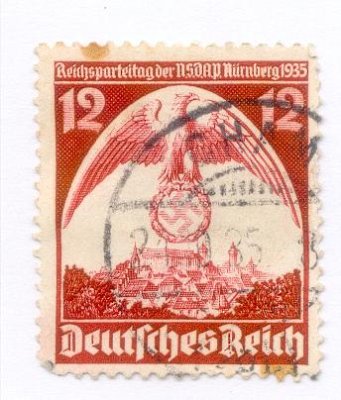Timbre de 1935 annonçant le 7 ème congrès du NSDAP à Nuremberg