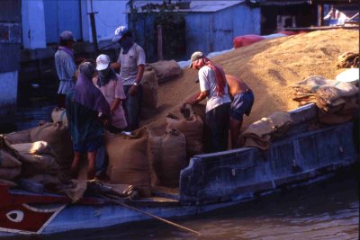 Delta du Mékong, marché flottant de Cân Tho, Vietnam du sud, février 2001