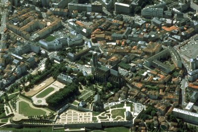 Vue aérienne du quartier de la cathédrale